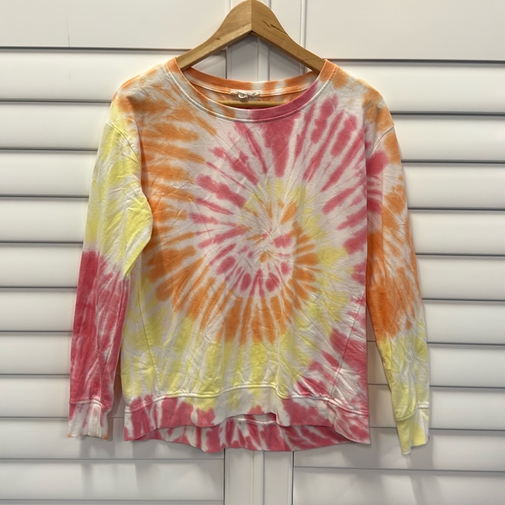 Cotton Blend Tie Dye Crew Neck Sweater sz small